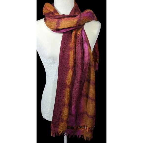 Tasouris Sunset Square Tiedye Scarf With Sequin Accents - Picture 2 of 9